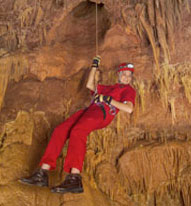 Woman Repelling in Cavern