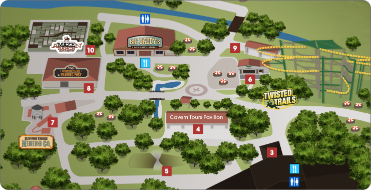 Natural Bridge Caverns park map